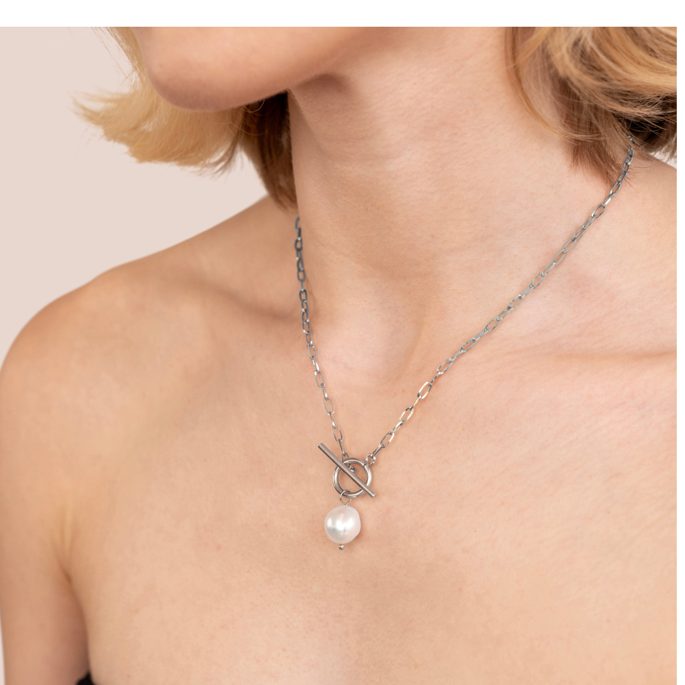 Eva Zoetwaterparels Zilveren Ketting