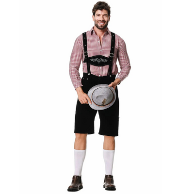 Traditionele heren Lederhosen set voor Oktoberfest met shirt en stropdas - De ideale outfit voor een feestelijk bierfeest