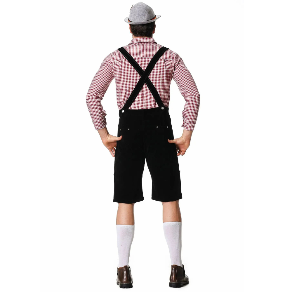 Traditionele heren Lederhosen set voor Oktoberfest met shirt en stropdas - De ideale outfit voor een feestelijk bierfeest