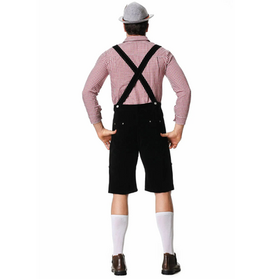 Traditionele heren Lederhosen set voor Oktoberfest met shirt en stropdas - De ideale outfit voor een feestelijk bierfeest