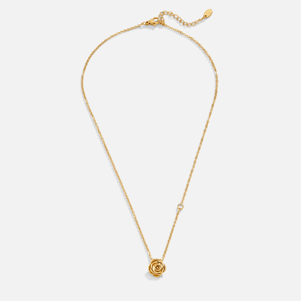Gouden rozenhanger-halsketting