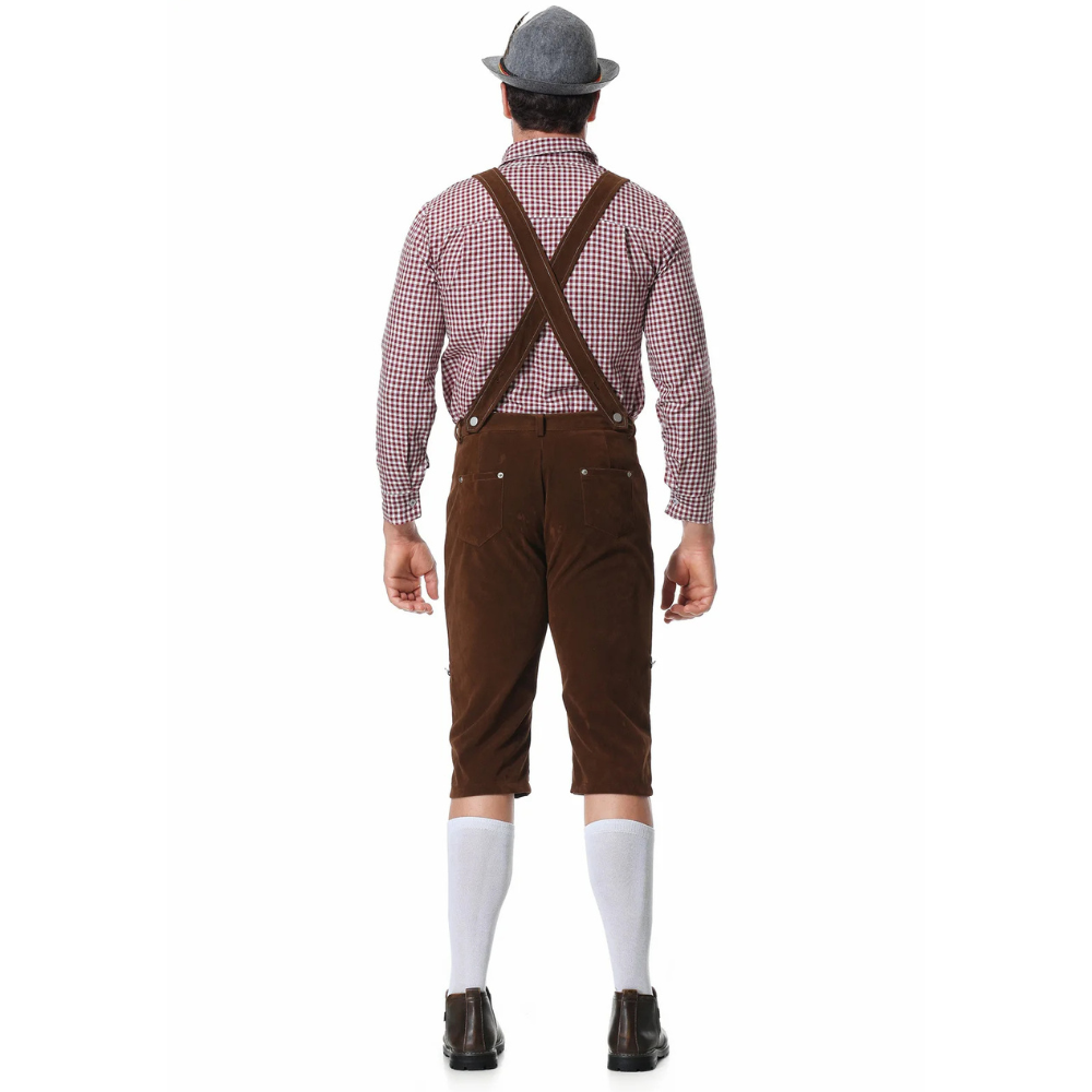 Traditionele heren Lederhosen set voor Oktoberfest met shirt en stropdas - De ideale outfit voor een feestelijk bierfeest