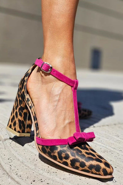 Leontina | Groene sandalen met luipaardpatroon en gekleurde accenten
