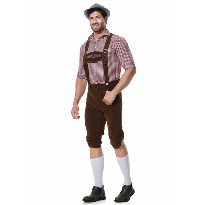 Traditionele heren Lederhosen set voor Oktoberfest met shirt en stropdas - De ideale outfit voor een feestelijk bierfeest