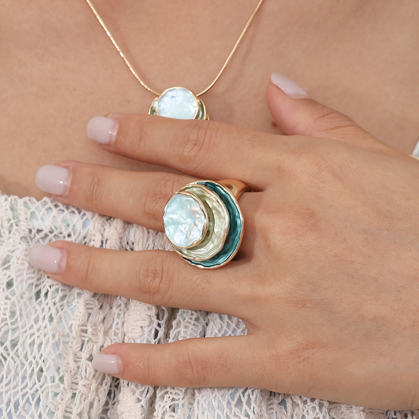 Boho Drie-laags Emaille Ring