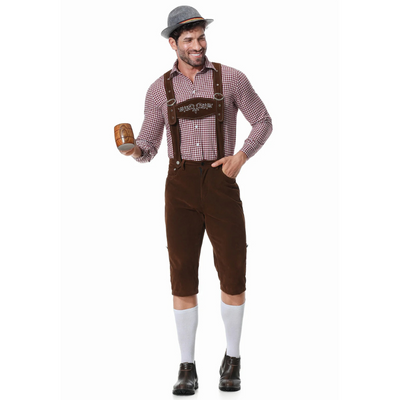 Traditionele heren Lederhosen set voor Oktoberfest met shirt en stropdas - De ideale outfit voor een feestelijk bierfeest