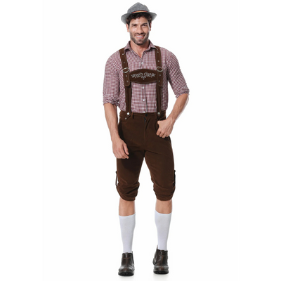 Traditionele heren Lederhosen set voor Oktoberfest met shirt en stropdas - De ideale outfit voor een feestelijk bierfeest
