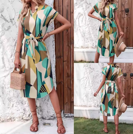 Aria | Kleurrijke jurk met trendy print