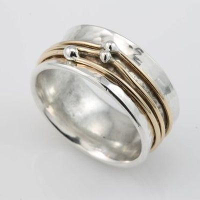 Shine - Vintage Gouden Zilverring