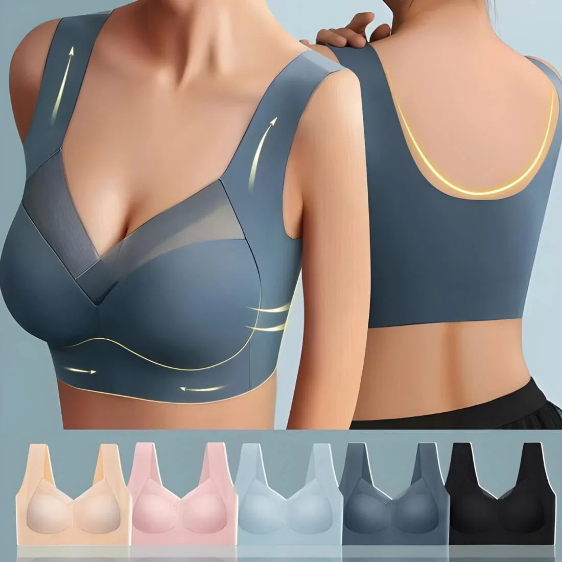 (PACK VAN 5) Ultra comfortabele naadloze beha