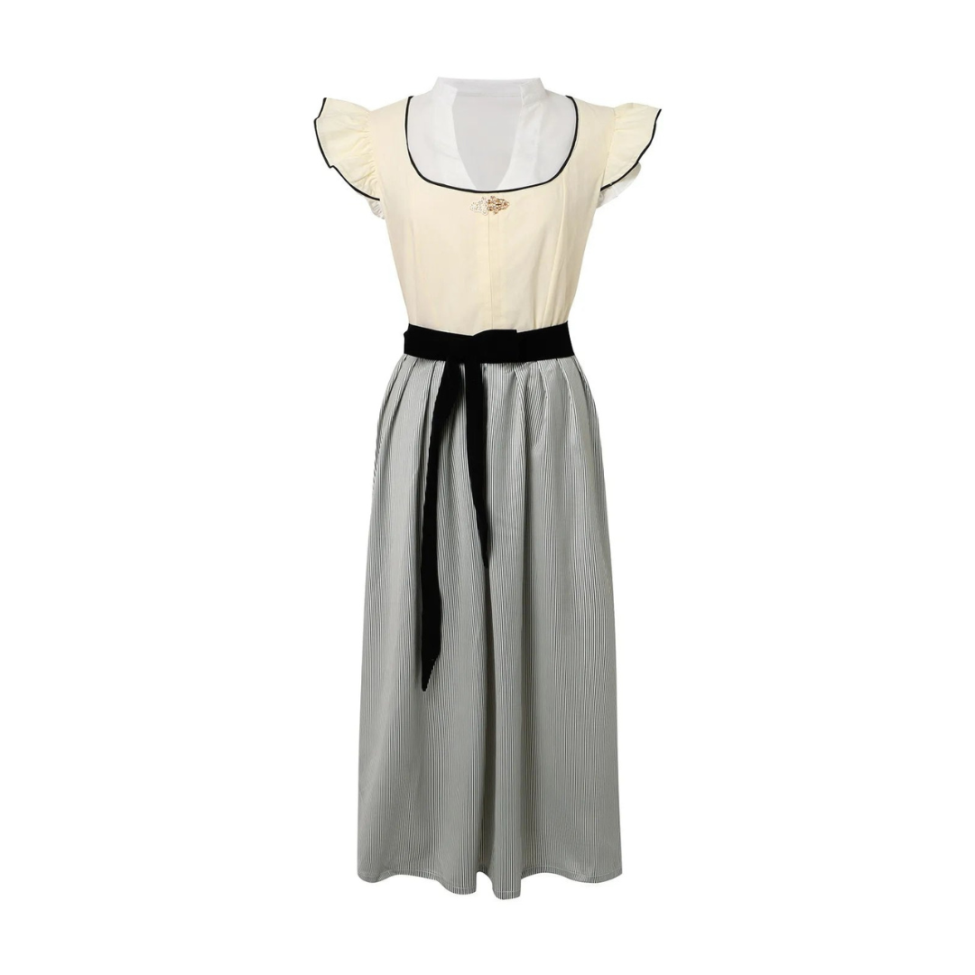 Stijlvolle dames dirndl jurk voor Oktoberfest met luxe schort, getailleerde corsage en authentieke accenten