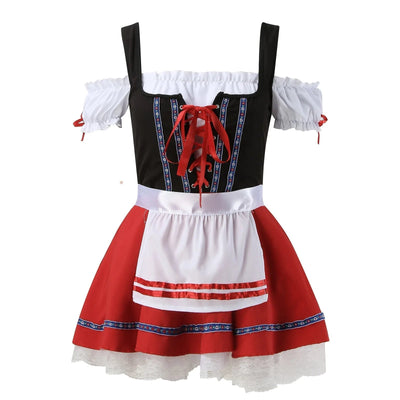 Stijlvolle zomer-dirndl jurk voor dames met elegante schort, verfijnde naden en een perfecte pasvorm