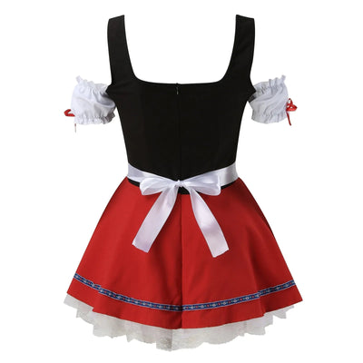 Stijlvolle zomer-dirndl jurk voor dames met elegante schort, verfijnde naden en een perfecte pasvorm