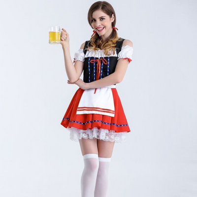 Stijlvolle zomer-dirndl jurk voor dames met elegante schort, verfijnde naden en een perfecte pasvorm