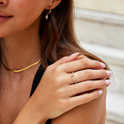 Vrede - Kristal Gouden Ring