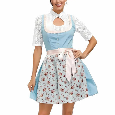 Stijlvolle dames dirndl jurk voor Oktoberfest met artistieke borduursels en elegante mieder top