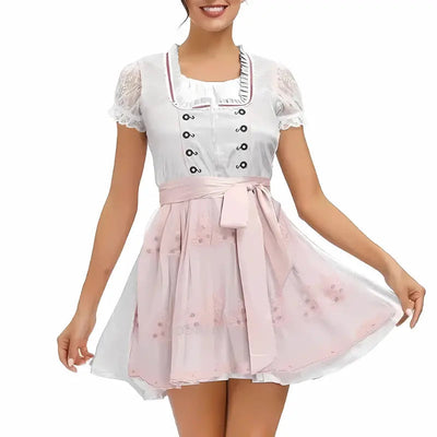 Stijlvolle dames dirndl jurk voor Oktoberfest met artistieke borduursels en elegante mieder top