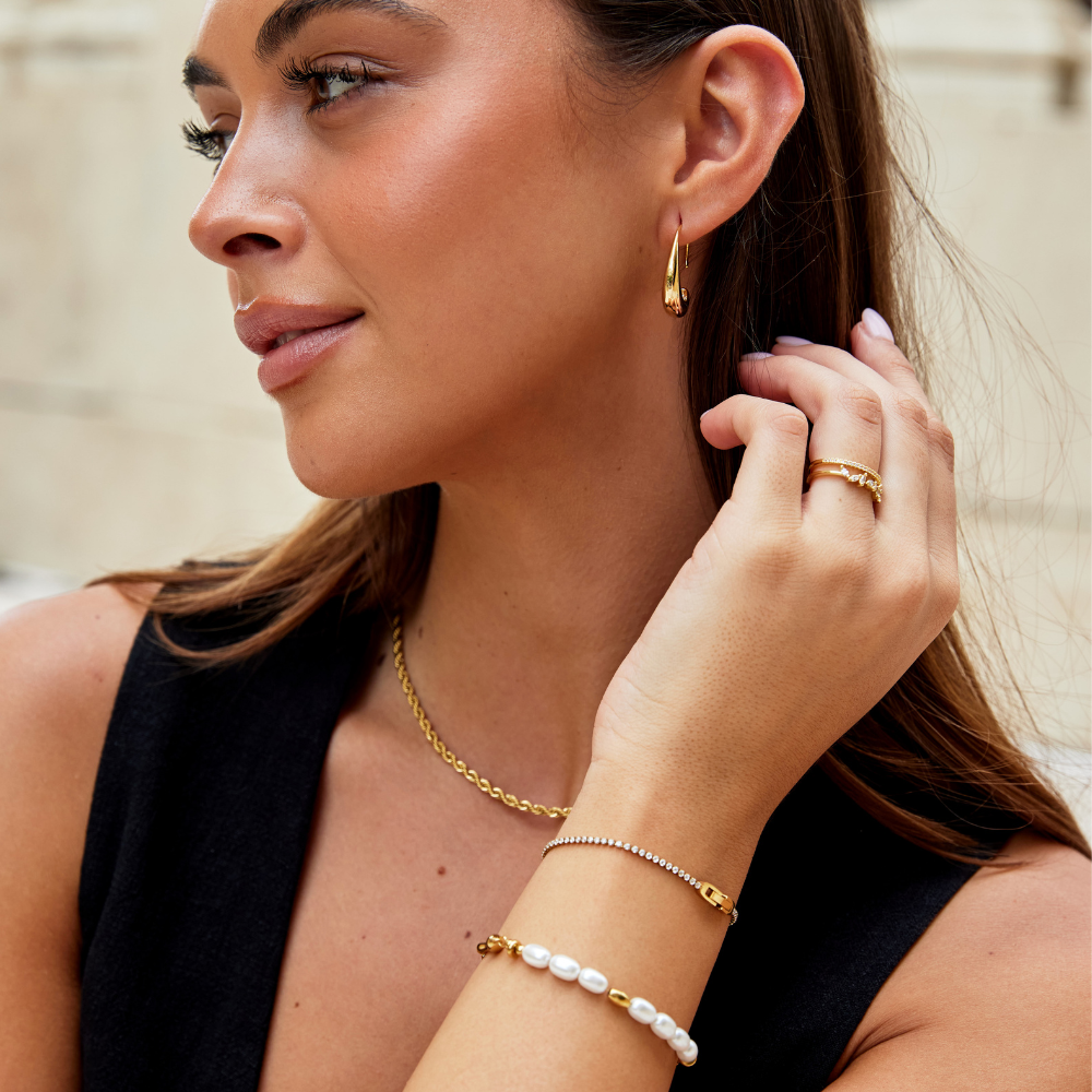 Niyah Kristall Gouden Armband