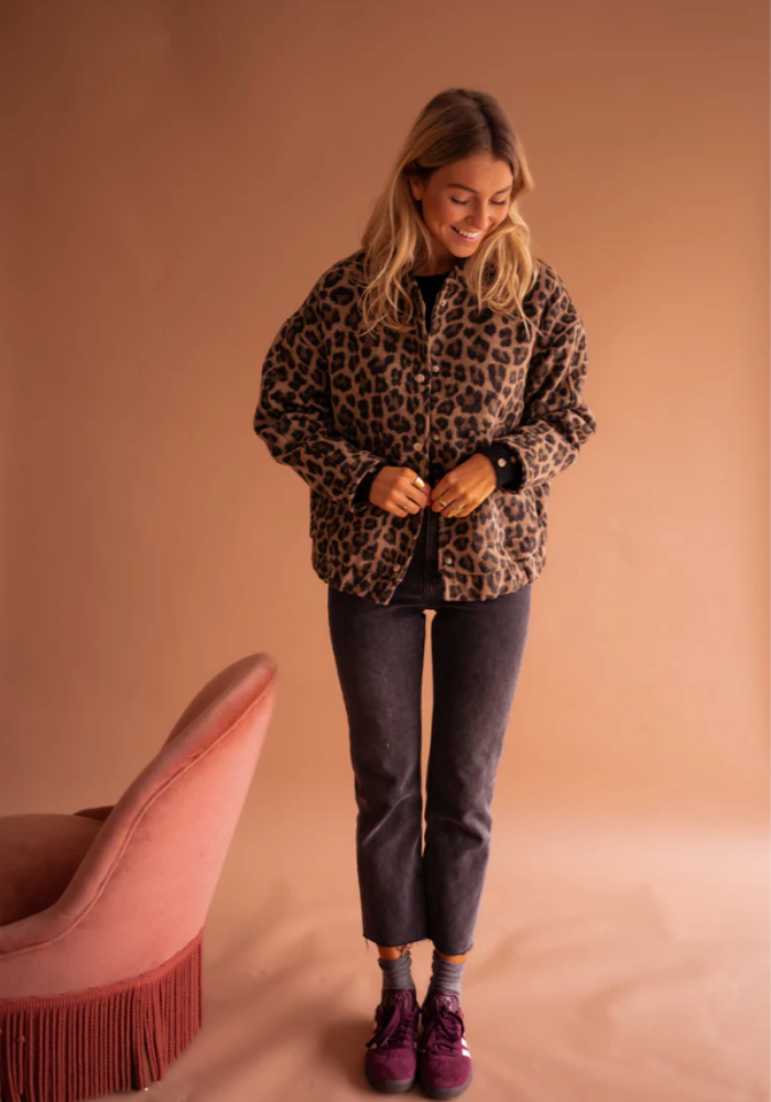 Ava | Bomberjack met luipaardprint