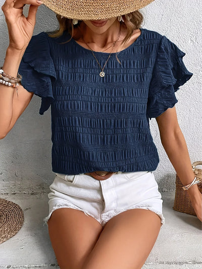 Charmaine | Luchtige blouse met speelse ruches