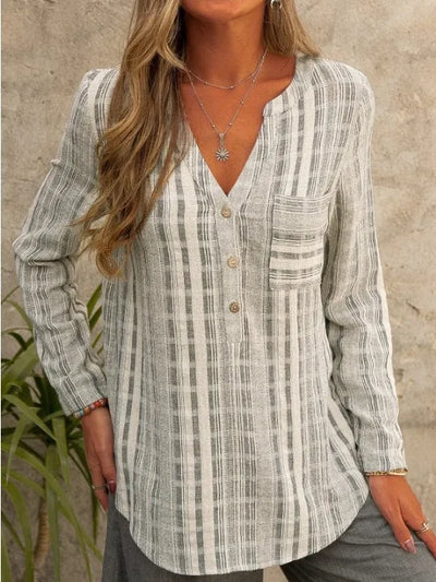 Andrea | V-hals shirt met lange mouwen