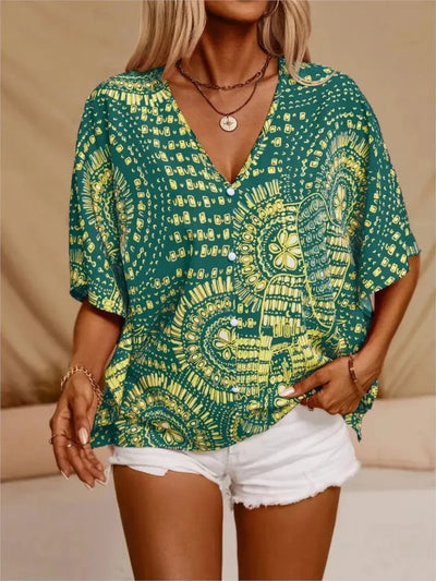Ellaine | Boho blouse met levendige print