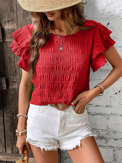 Charmaine | Luchtige blouse met speelse ruches