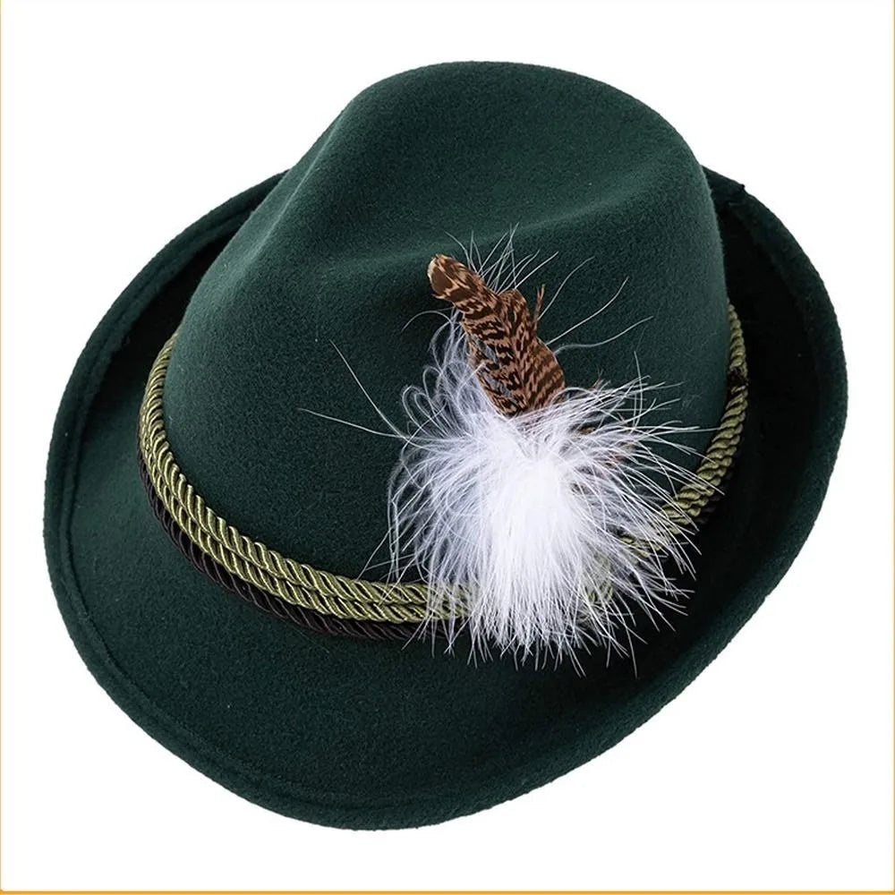 Stijlvolle herenfedora voor Oktoberfest met veer – Het ideale kostuumaccessoire voor uw feestelijke uitstraling