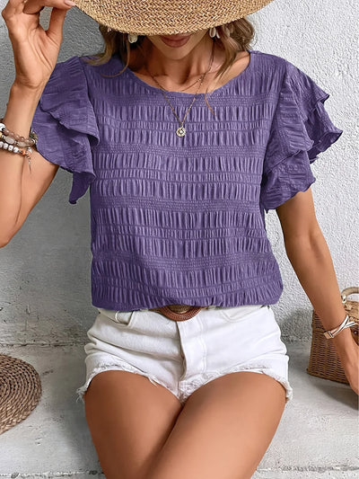 Charmaine | Luchtige blouse met speelse ruches