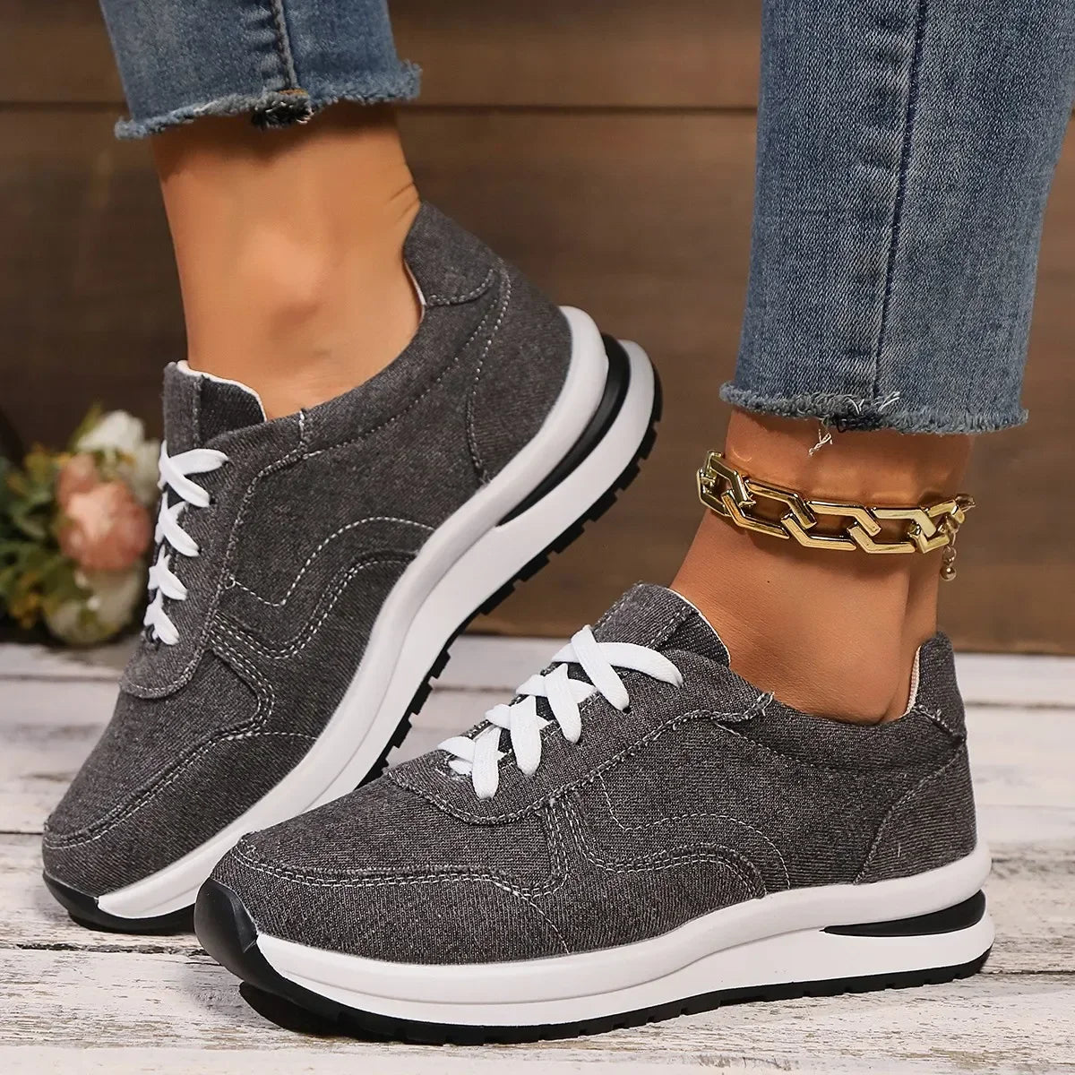 Dora | Trendy denim sneakers