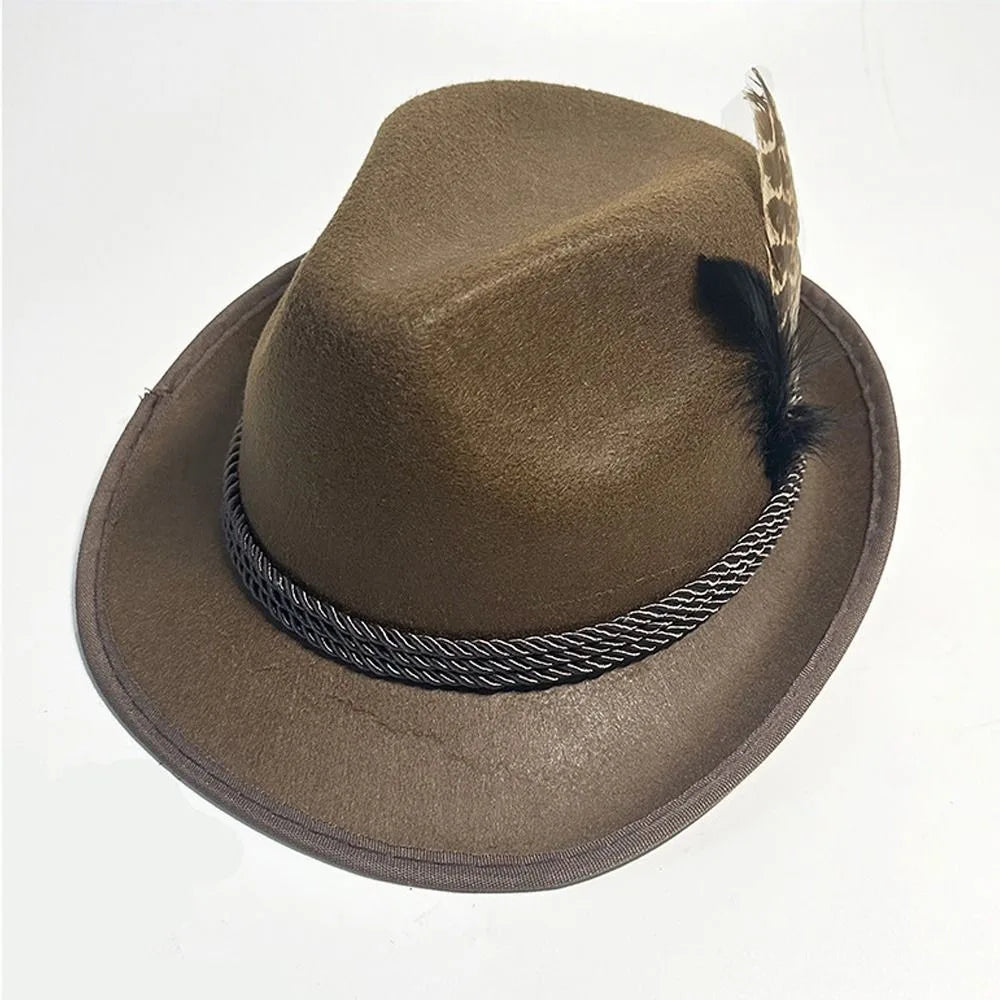 Stijlvolle herenfedora voor Oktoberfest met veer – Het ideale kostuumaccessoire voor uw feestelijke uitstraling