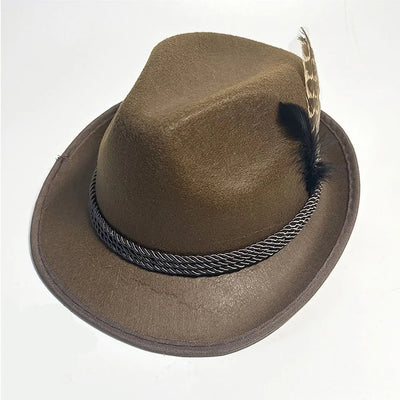 Stijlvolle herenfedora voor Oktoberfest met veer – Het ideale kostuumaccessoire voor uw feestelijke uitstraling