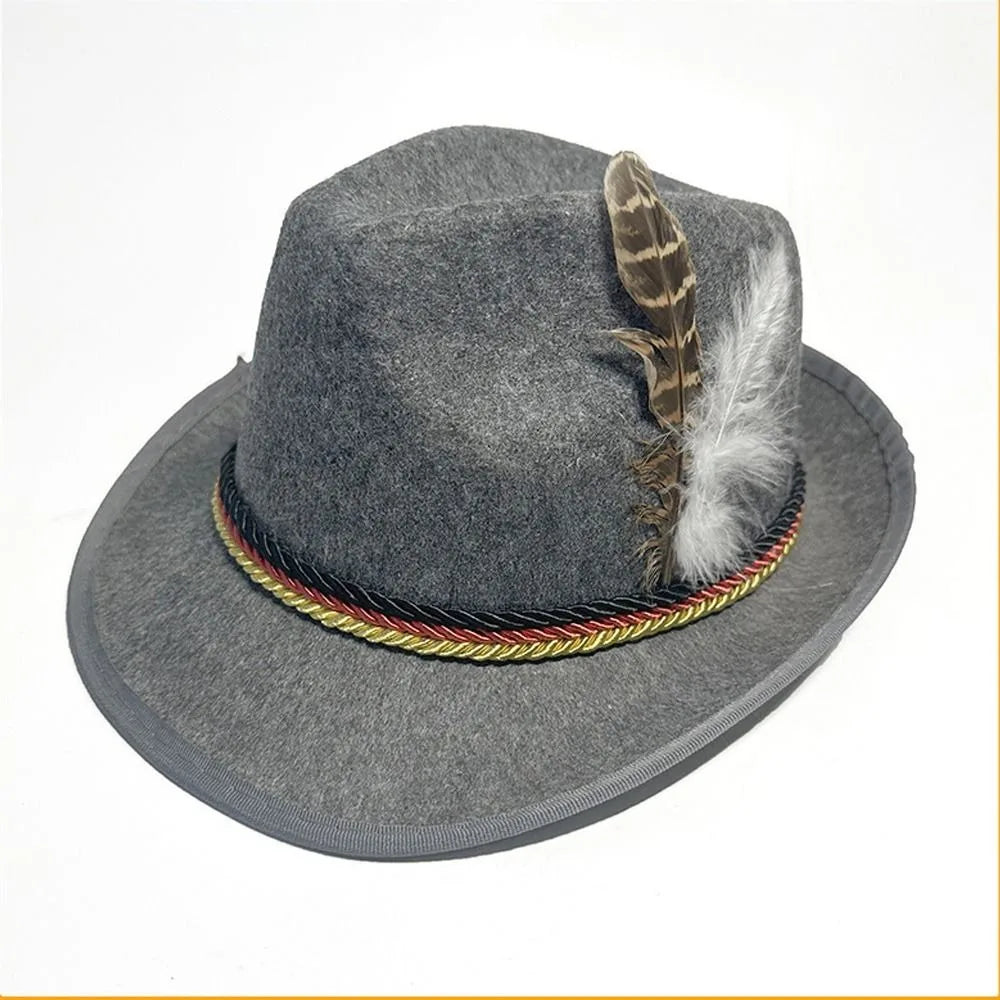 Stijlvolle herenfedora voor Oktoberfest met veer – Het ideale kostuumaccessoire voor uw feestelijke uitstraling
