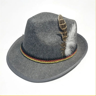 Stijlvolle herenfedora voor Oktoberfest met veer – Het ideale kostuumaccessoire voor uw feestelijke uitstraling