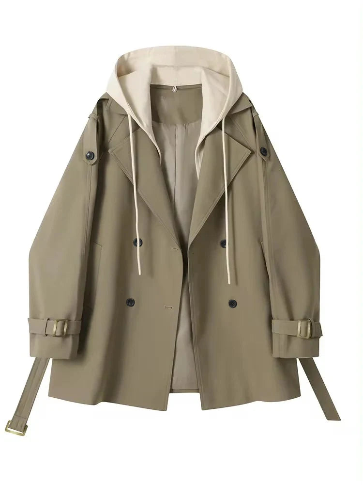 Richelle | Trenchcoat met capuchon