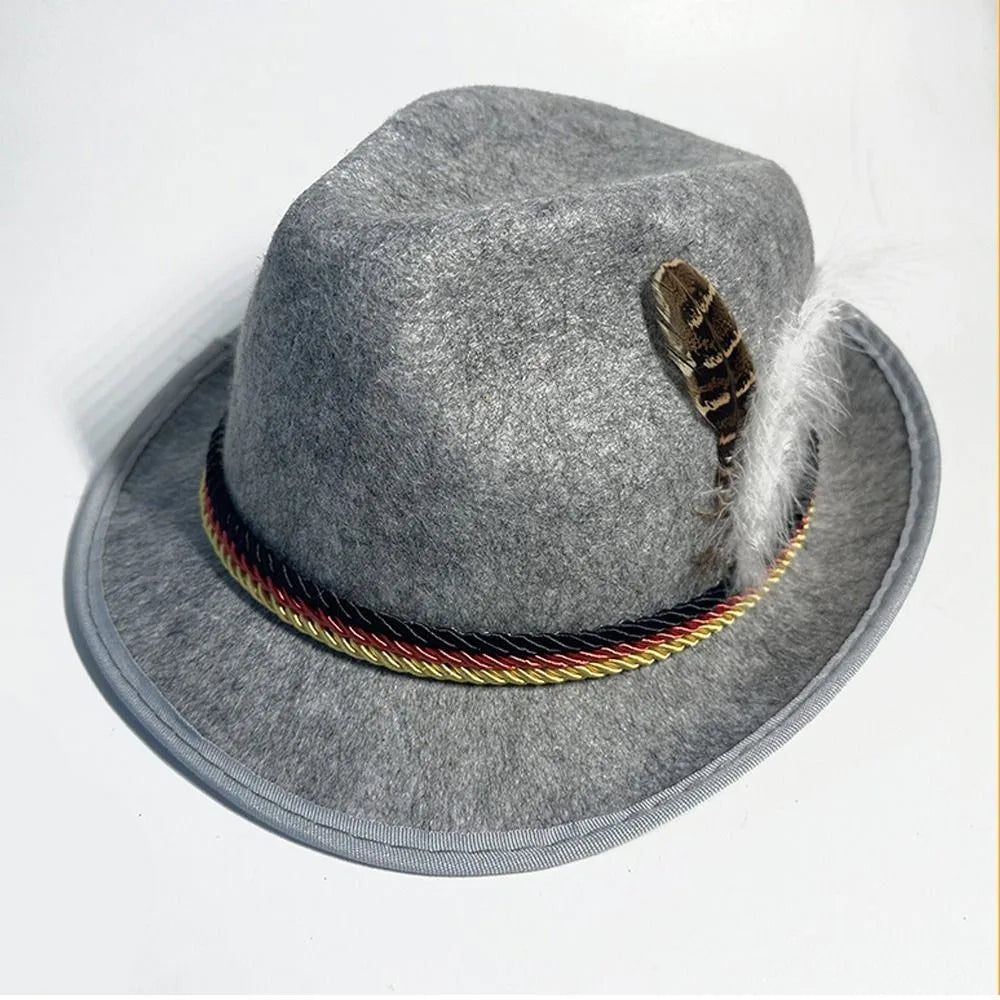 Stijlvolle herenfedora voor Oktoberfest met veer – Het ideale kostuumaccessoire voor uw feestelijke uitstraling