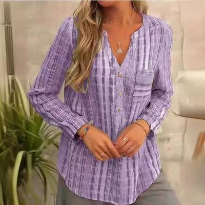 Andrea | V-hals shirt met lange mouwen