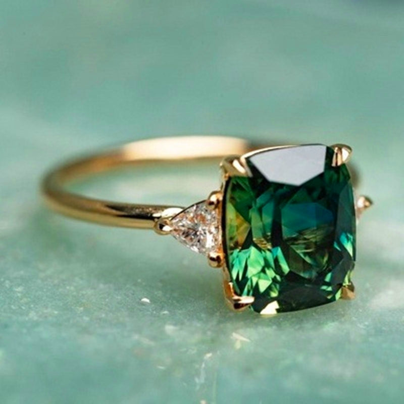 Geluk - Groene Zirkonring in Goud
