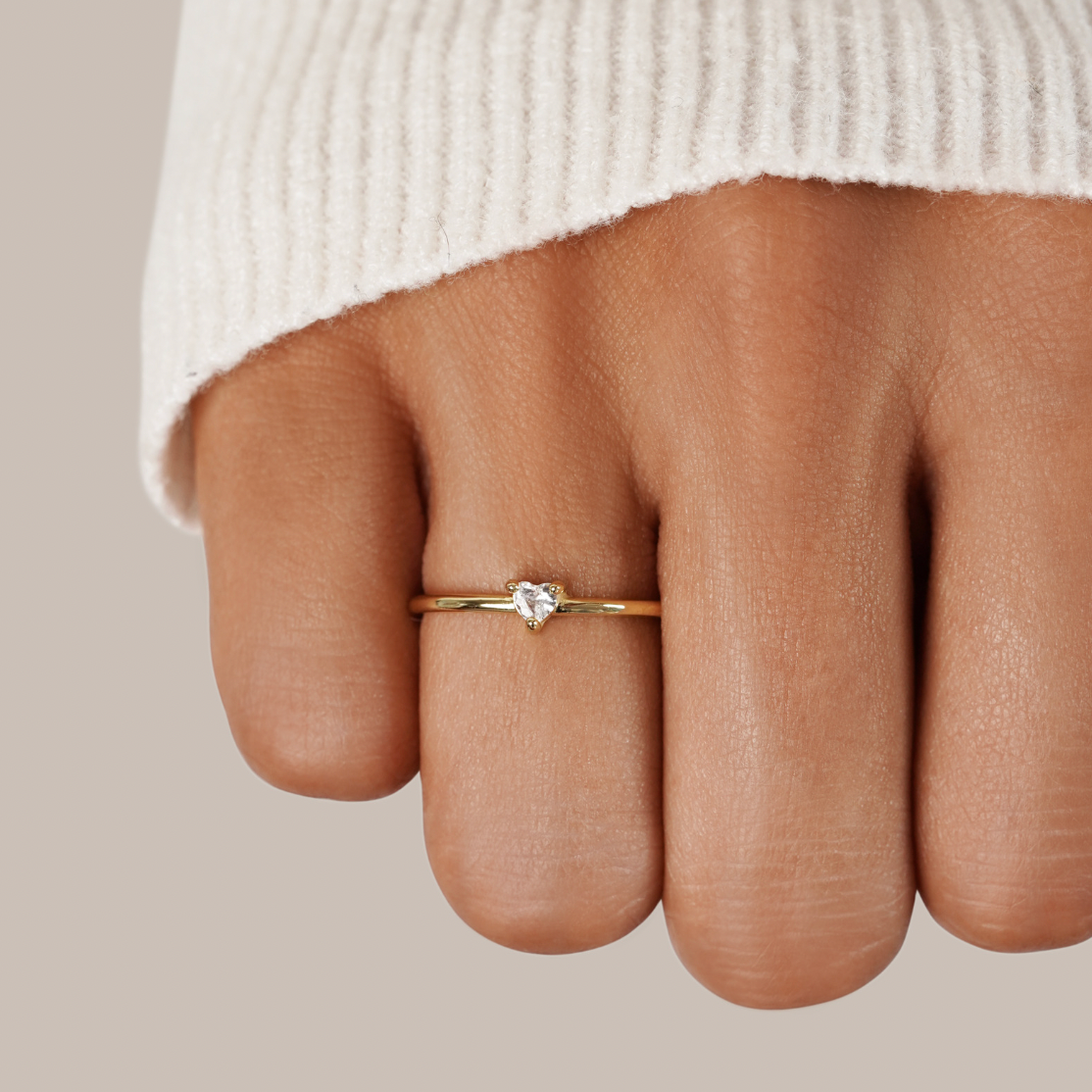 Liefde - Kristallen Hart Ring