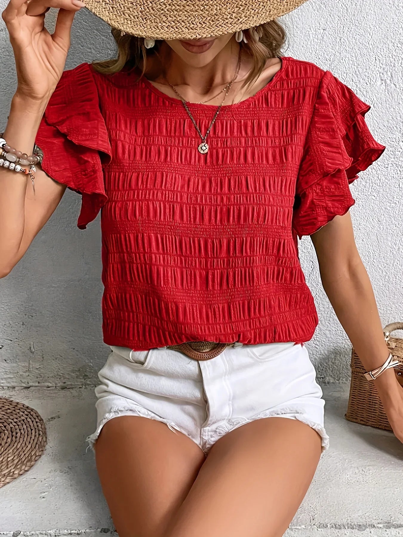 Charmaine | Luchtige blouse met speelse ruches