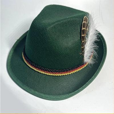 Stijlvolle herenfedora voor Oktoberfest met veer – Het ideale kostuumaccessoire voor uw feestelijke uitstraling