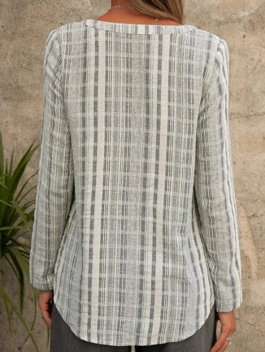 Andrea | V-hals shirt met lange mouwen