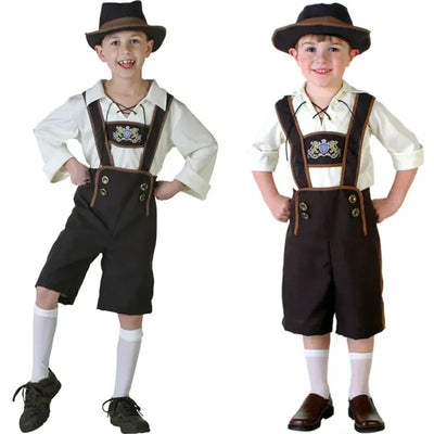 Feestelijk Oktoberfest Jongenskostuum met Lederhosen, Shirt en Hoed voor de Ideale Look