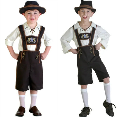 Feestelijk Oktoberfest Jongenskostuum met Lederhosen, Shirt en Hoed voor de Ideale Look