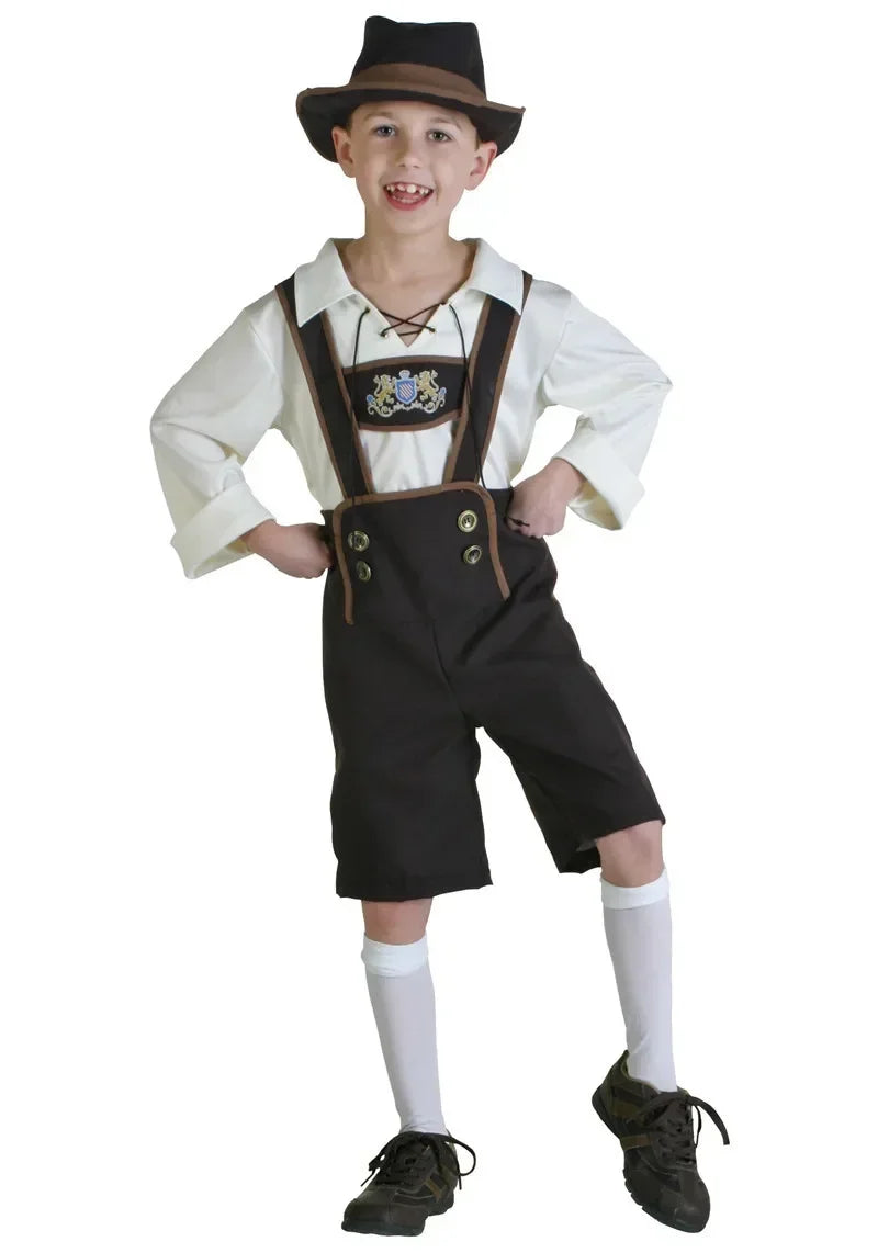 Feestelijk Oktoberfest Jongenskostuum met Lederhosen, Shirt en Hoed voor de Ideale Look