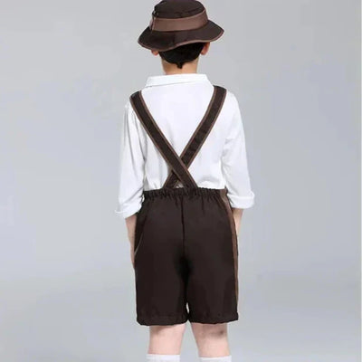 Feestelijk Oktoberfest Jongenskostuum met Lederhosen, Shirt en Hoed voor de Ideale Look