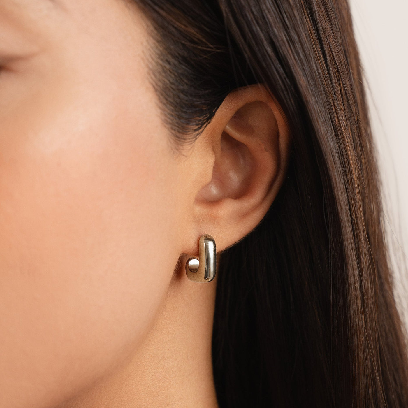 Alice Quadrat Hoop Gouden Oorbellen