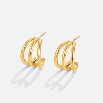 Ana Triple Gouden Oorbellen