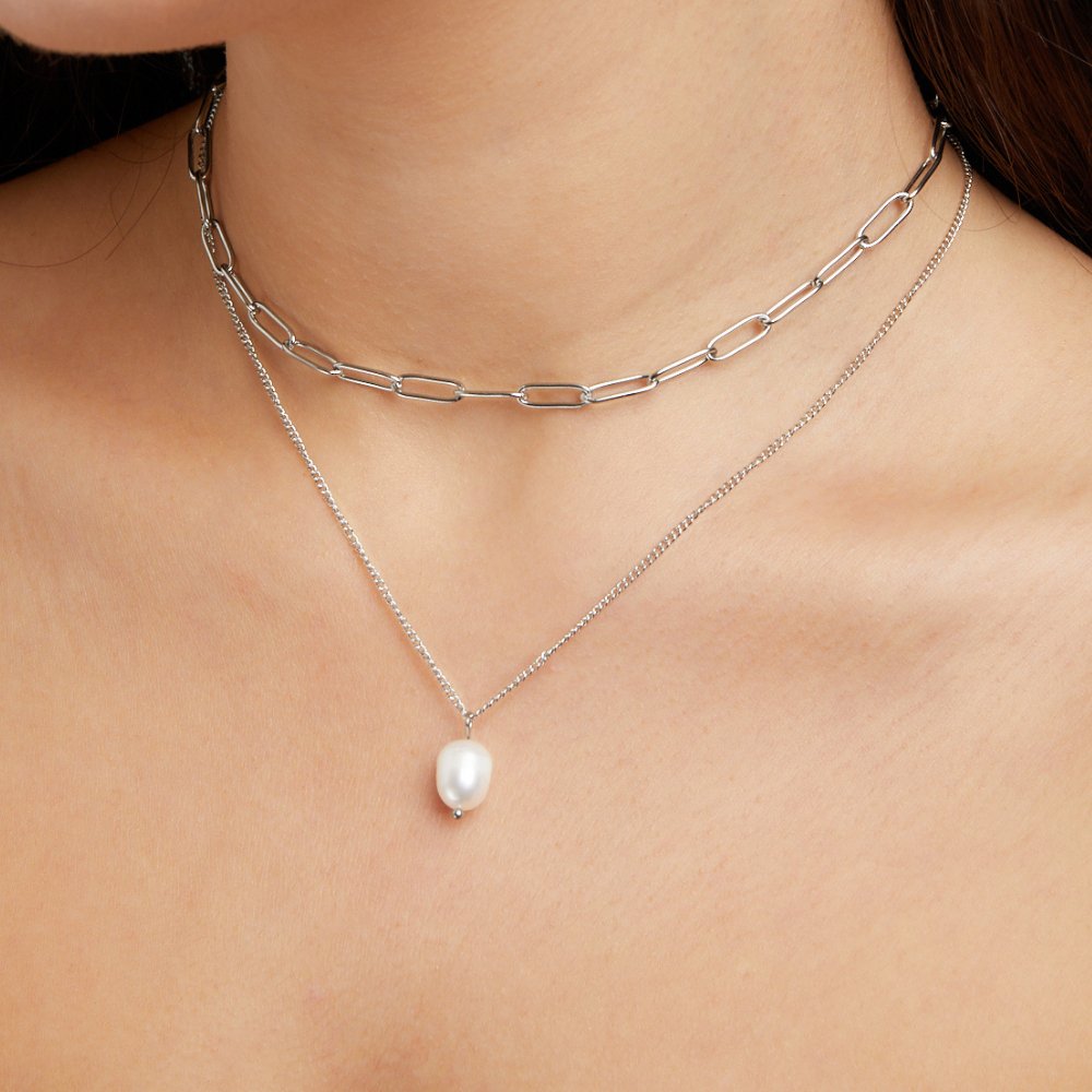 Angela Perlen Zilveren Ketting