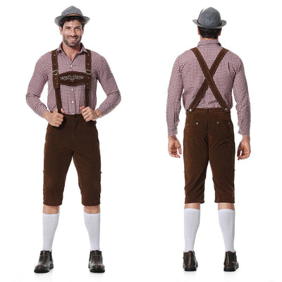 Traditionele heren Lederhosen set voor Oktoberfest met shirt en stropdas - De ideale outfit voor een feestelijk bierfeest